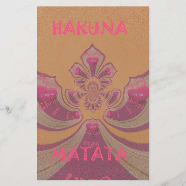 Papelería Hakuna Matata Feliz Navidad hermoso diseño de cora (Anverso)