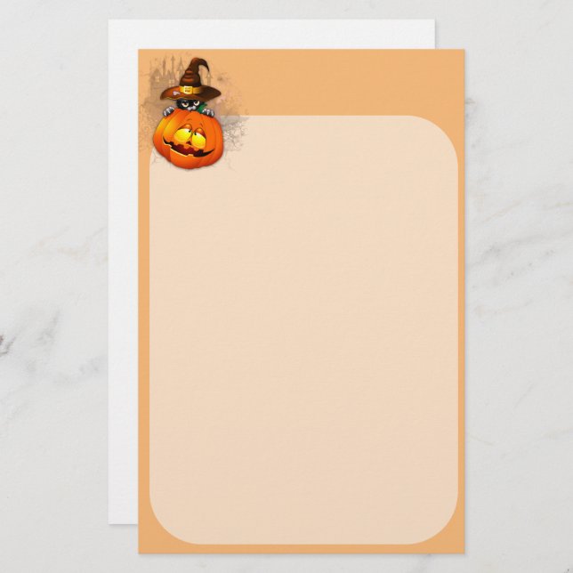 Papelería Halloween Curte Kitty Witch and Pumpkin Friend (Anverso / Reverso)