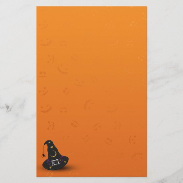 Papelería Halloween Gorra de brujas con araña (Anverso)