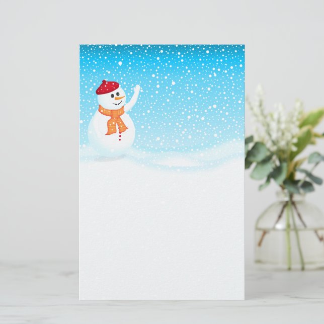 Papelería Happy Snowman Stationery (Anverso de pie)