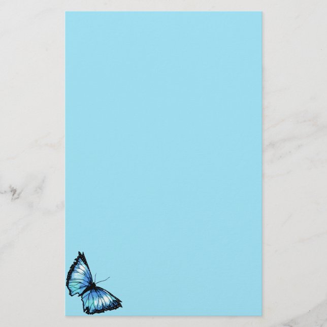 Papelería "Harlequin" (mariposa azul) (Anverso)