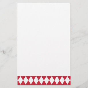 Papelería Harlequin rojo y blanco