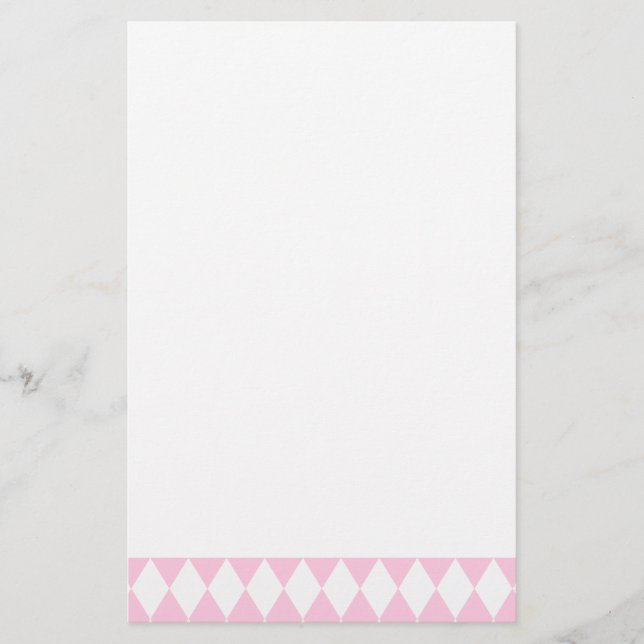Papelería Harlequin rosa y blanco (Anverso)