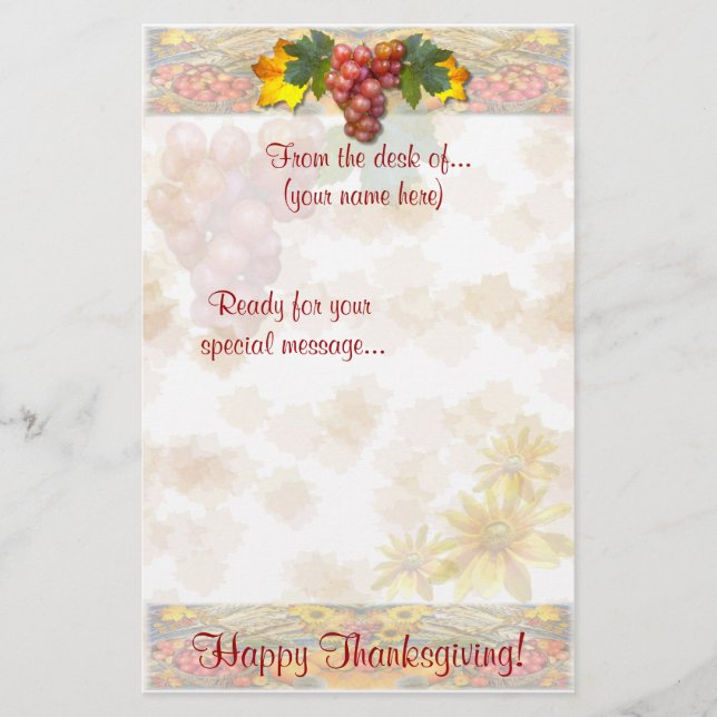 Papelería HARVEST VINE ~ Stationm # 2 (Anverso)