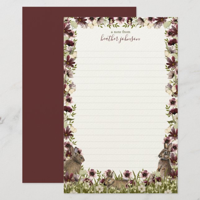 Papelería Hearthlight Notes Primavera Suave Pradera Flor Sil (Anverso / Reverso)