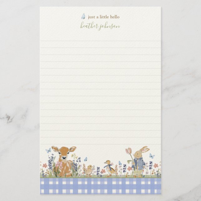Papelería Hearthlight Notes Spring Soft Meadow Gingham (Anverso)