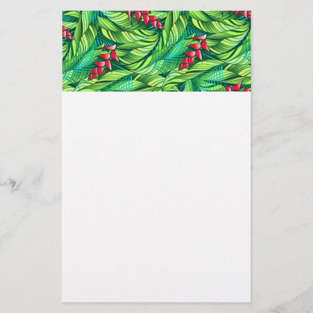 Papelería Heliconia floral tropical (Anverso)