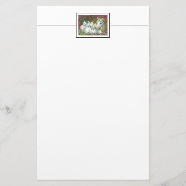 PAPELERÍA HENS EN LA ESTACIÓN ESTABLE, DE CABALLO Y DE POLLO (Anverso)