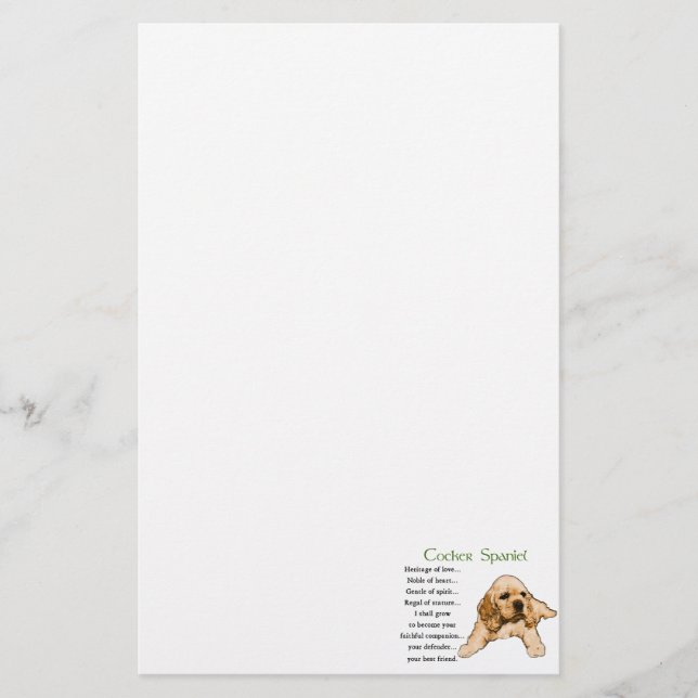 Papelería Herencia española de Cocker (Anverso)