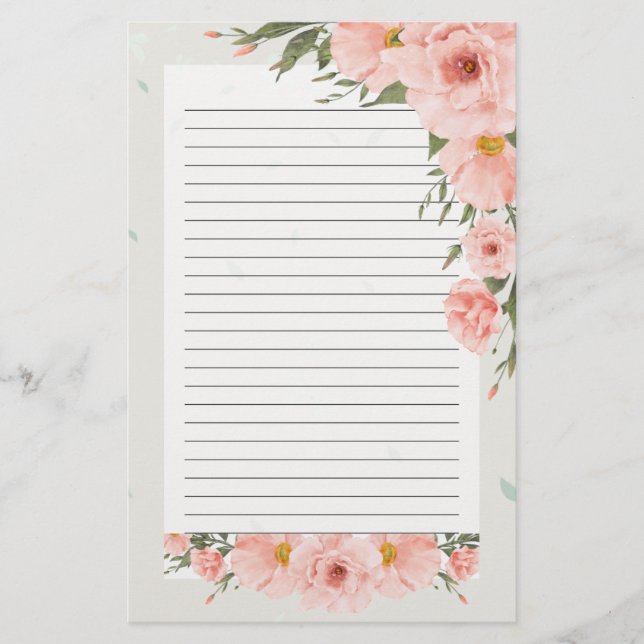Papelería Hermosa Estacionamiento De Flores Rosa (Anverso)
