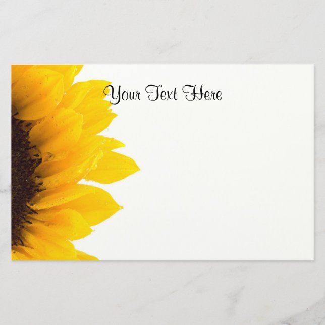 Papelería Hermosa plantilla de girasol (Anverso)
