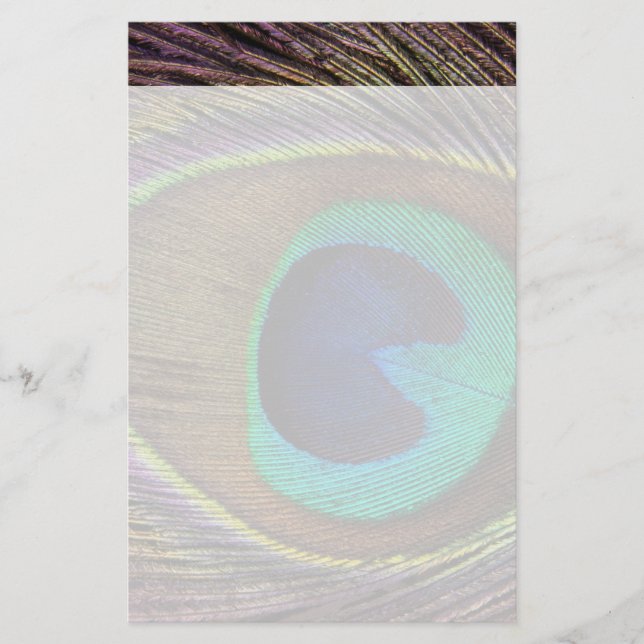 Papelería Hermosa pluma de pavo real (Anverso)