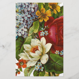 Papelería Hermoso Bouquet Romántico de Verano con Rosa Roja