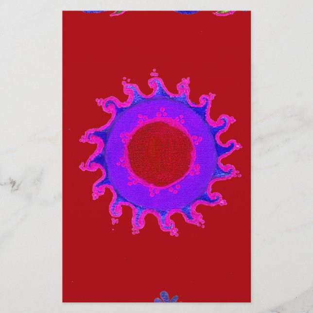 Papelería Hermoso Impresionante Motif Indio Mehndi Maroon Ar (Anverso)