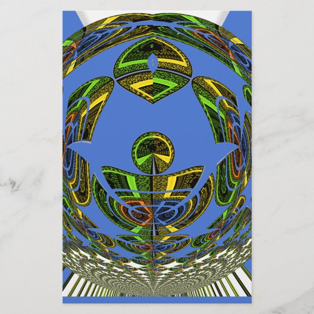 Papelería Hermoso vector étnico tradicional africano azul (Anverso)