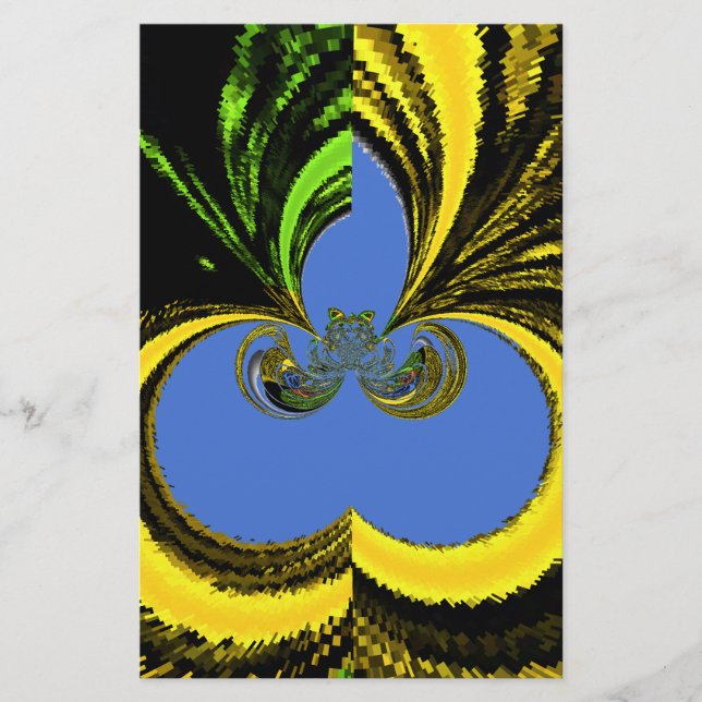 Papelería Hermoso y encantador arte amarillo y azul sudafric (Anverso)