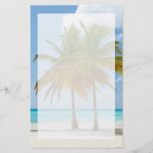 Papelería Hermosos palmeros en una playa tropical