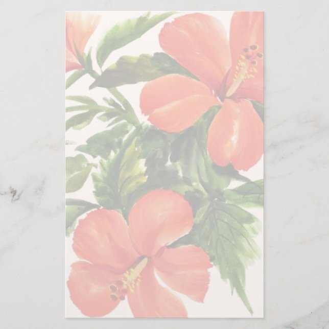 Papelería Hibiscus rojo caliente (Anverso)