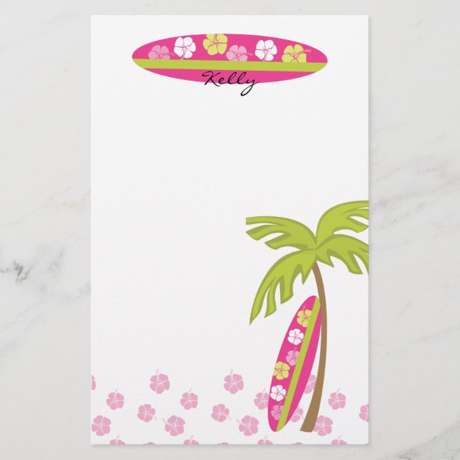 Papelería Hibiscus Surfboard (Anverso)