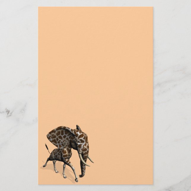Papelería Híbrido extraño de elefante y jirafa (Anverso)
