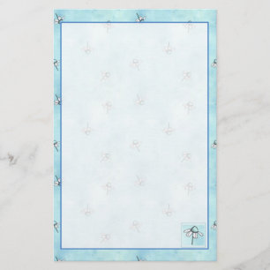 Papelería Hierbas Chamomile Flor azul acuarela