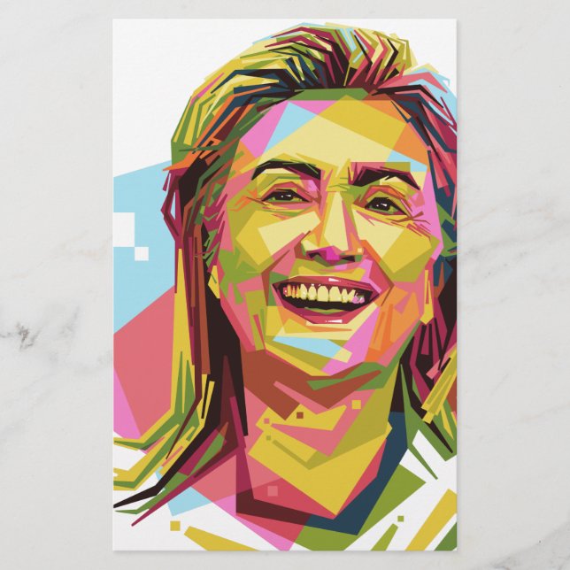 Papelería Hillary Clinton pastel (Anverso)