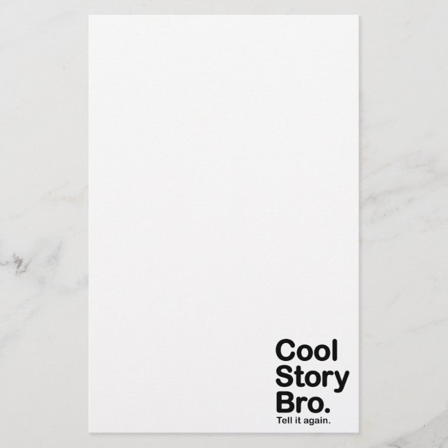 Papelería Historia fresca Bro. Dígalo otra vez (Anverso)