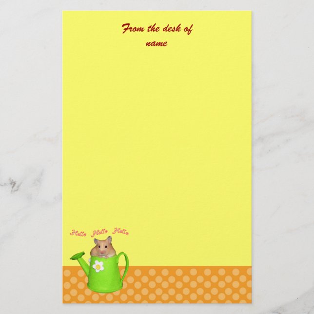 Papelería Hola hola hámster (Anverso)