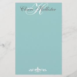 Papelería Hollister Monograma Femenino Azul pálido Personal