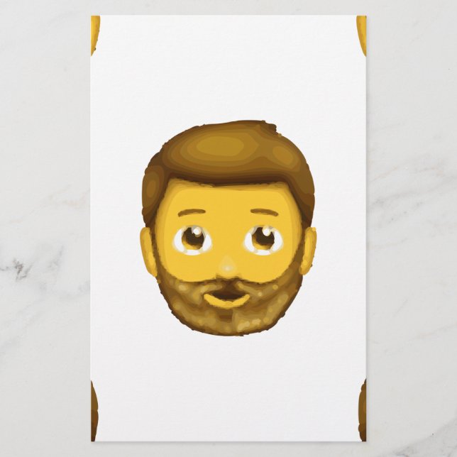 Papelería hombre barbudo de emoji (Anverso)