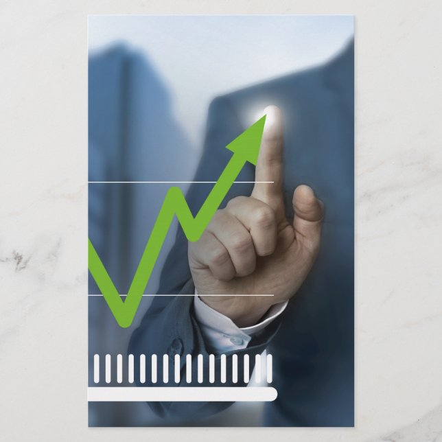 Papelería Hombre mostrando el concepto de pantalla táctil de (Anverso)