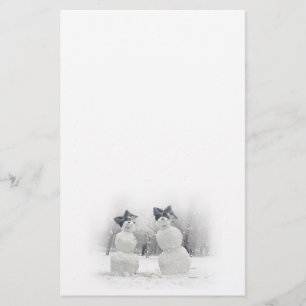 Papelería Hombres de nieve con Gorras de Big Bow