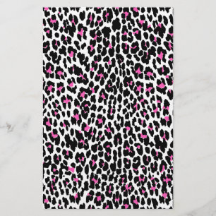 Papelería huella de leopardo rosa