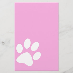 Papelería huella de pata de animal rosa