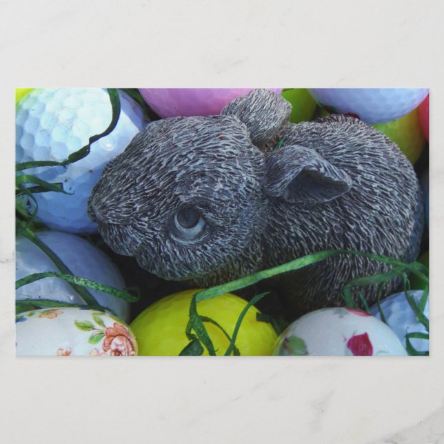 Papelería Huevos de Pascua, bolas de golf de conejo (Anverso)