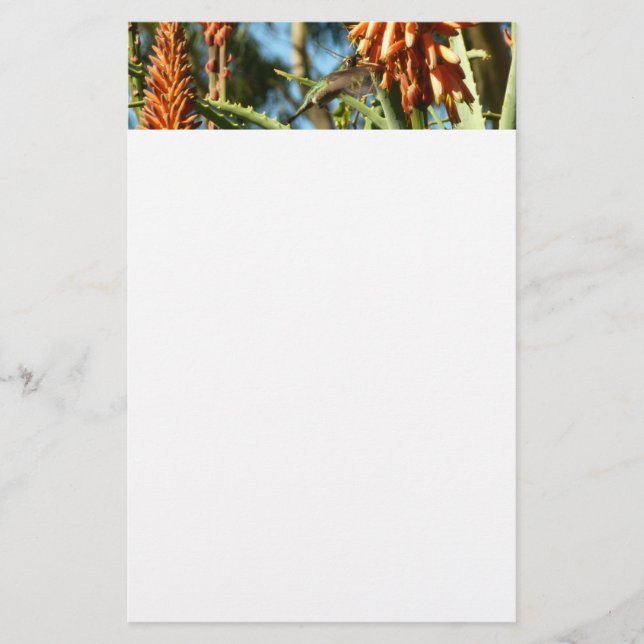 Papelería Hummingbird de color negro en vuelo (Anverso)