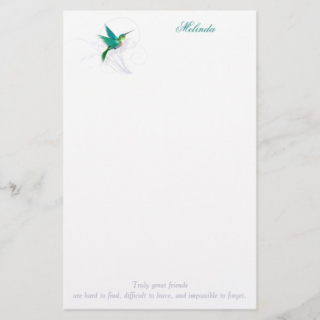 Papelería Hummingbird Stationery (Anverso)