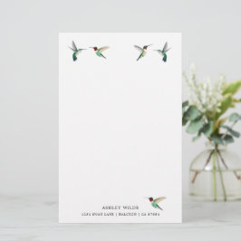 Papelería Hummingbird Stationery personalizado con trompeta