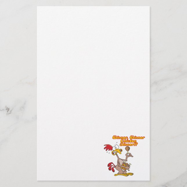 Papelería humor irónico del ganador de la cena del pollo (Anverso)
