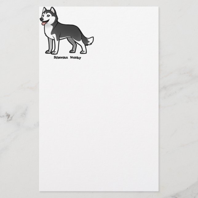 Papelería Husky Siberian (Anverso)