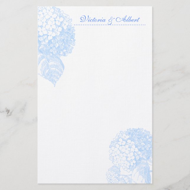 Papelería Hydrangea azul (Anverso)