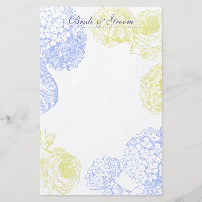 Papelería Hydrangea y Rosas Boda Stationery (Anverso)
