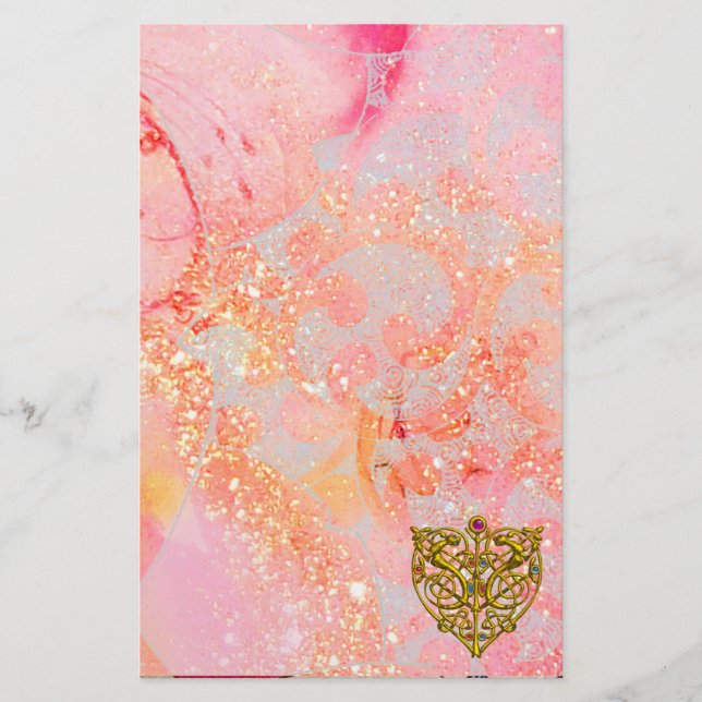 Papelería HYPER VALENTINA / CÁRCELES rosa CELÁTICOS DE ORO (Anverso)