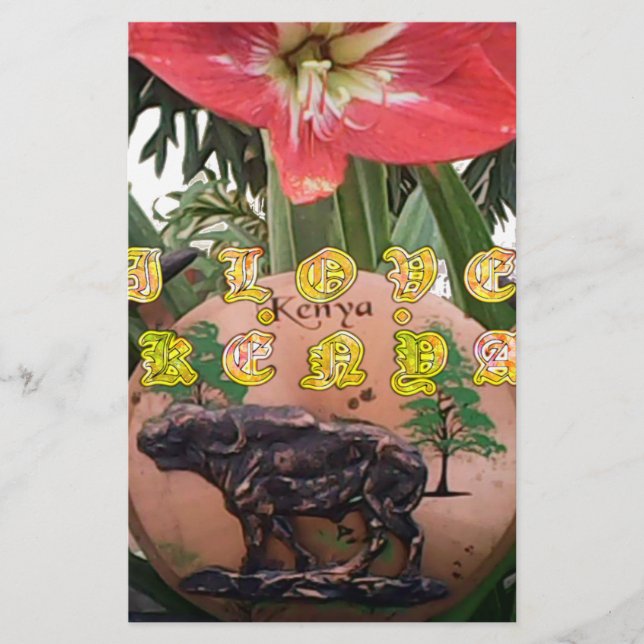 Papelería I (Heart) Kenya Buffalo Patch/Print (Anverso)