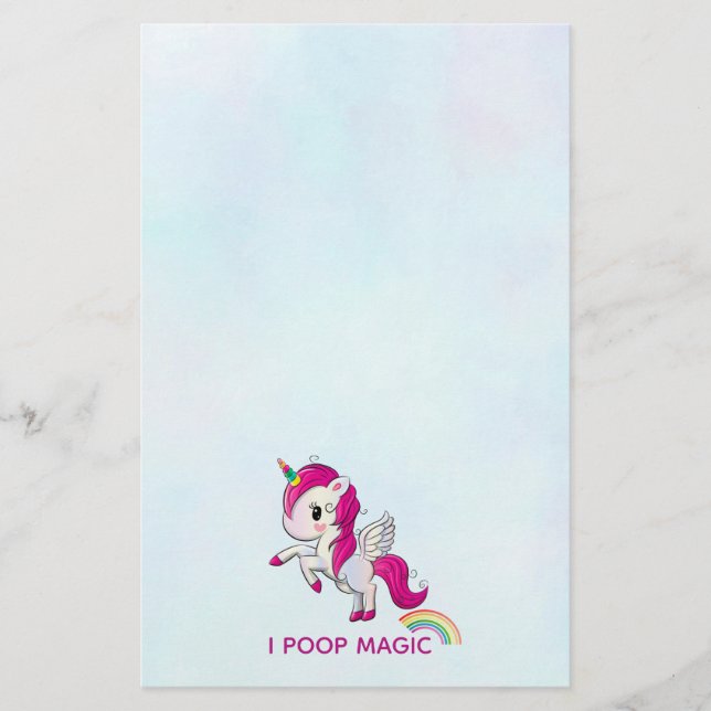 Papelería I Poop Magic Funny Unicorn Dice (Anverso)