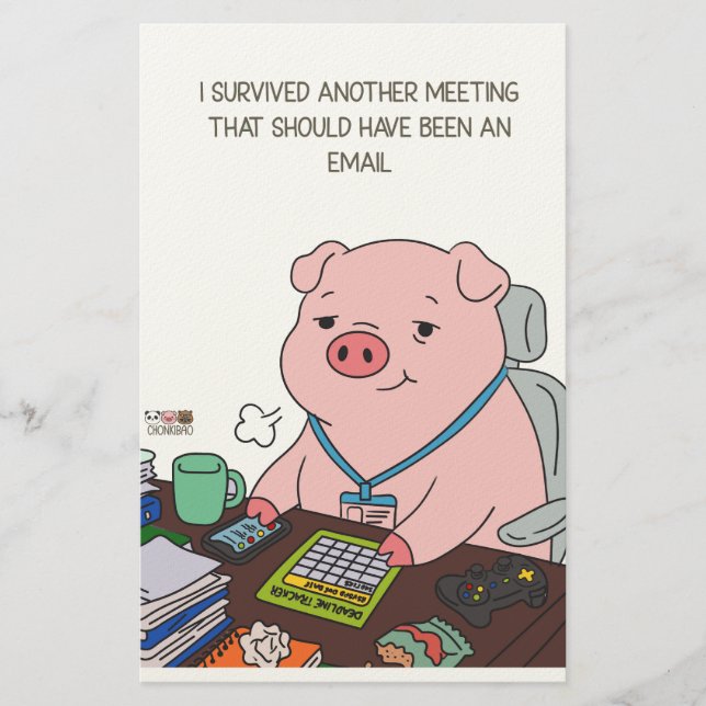 Papelería I Survived Another Meeting (Anverso)