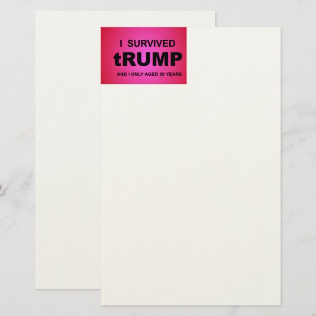 Papelería I Survived tRUMP (Anverso / Reverso)