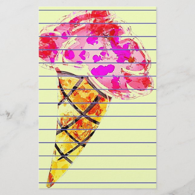 Papelería Ice Cream Cone Stationery (Anverso)