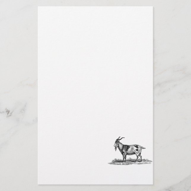 Papelería Ilustracion de la cabra nacional del vintage - (Anverso)
