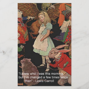 Papelería Ilustración de Lewis Carroll y cita de cambio ment